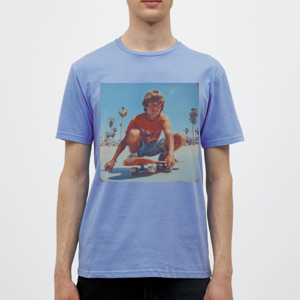 Sunset Vibes, 70s Style, T-shirt herr - carolina blue