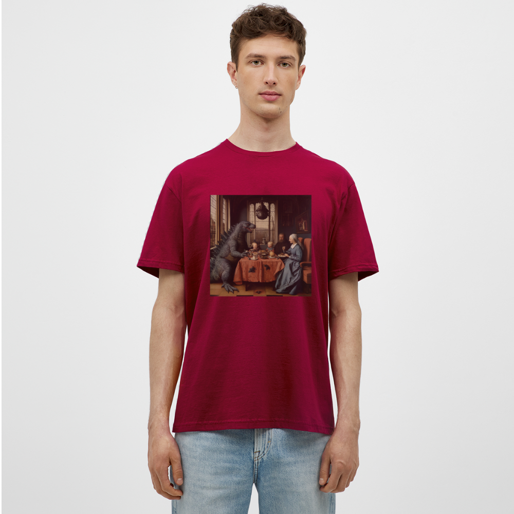 Familjens Fest med Gäst,T-shirt herr - tegelröd