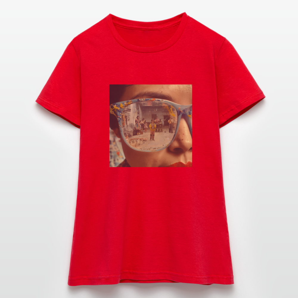 Reflektioner av Anderna, T-shirt dam - röd