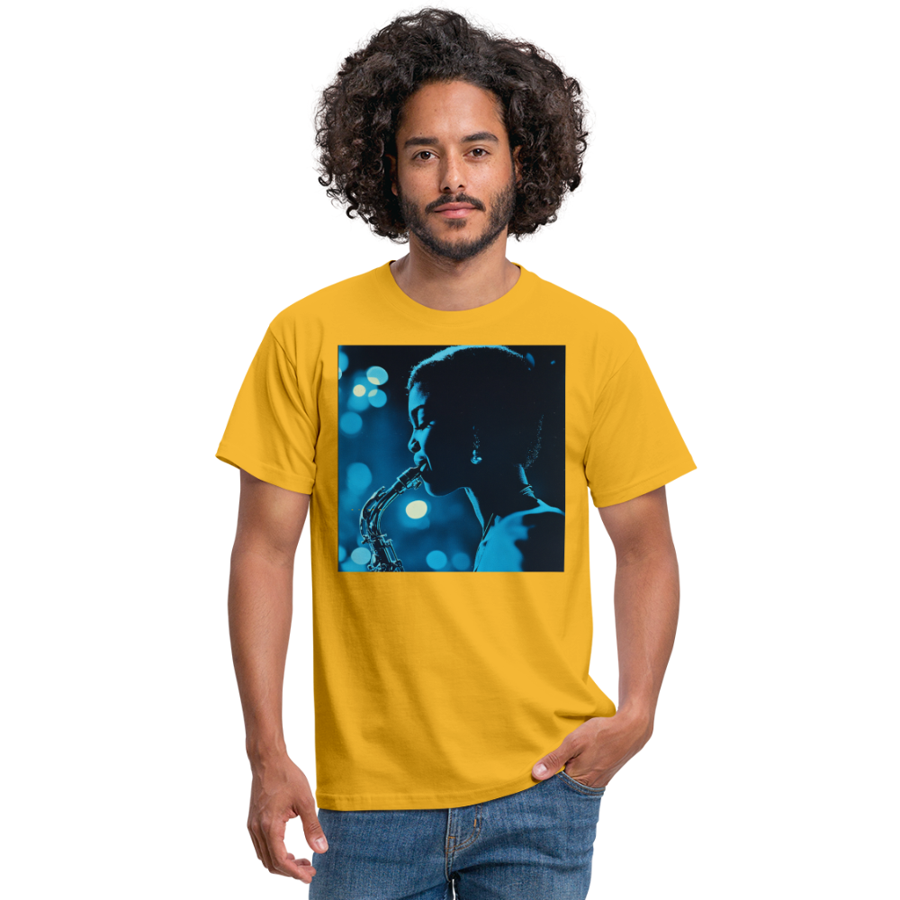 Blå toner i skymningen, T-shirt herr - gul