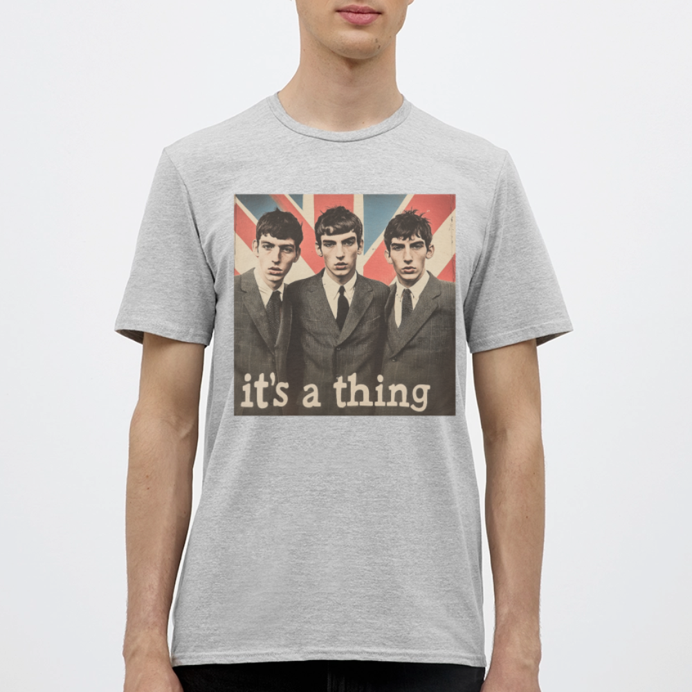British, Bold & Unapologetic, T-shirt herr - gråmelerad