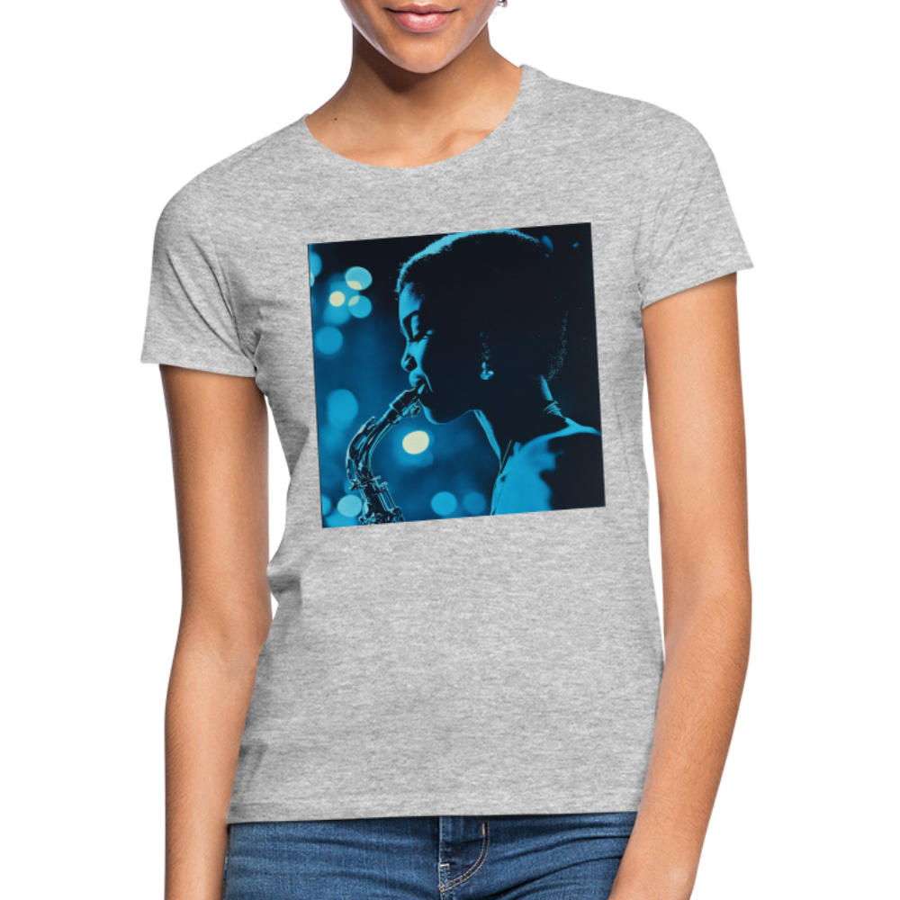 Blå toner i skymningen, T-shirt dam - gråmelerad