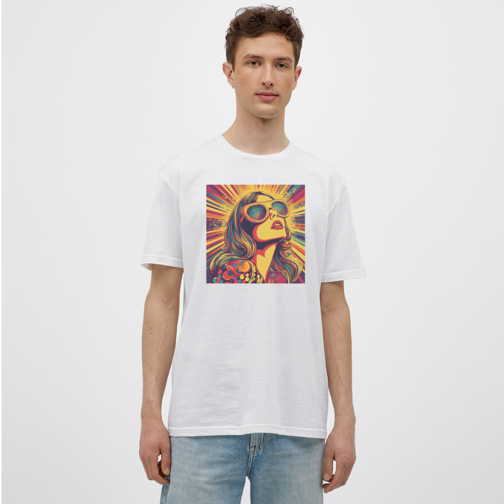 Disco Fever, T-shirt herr - vit
