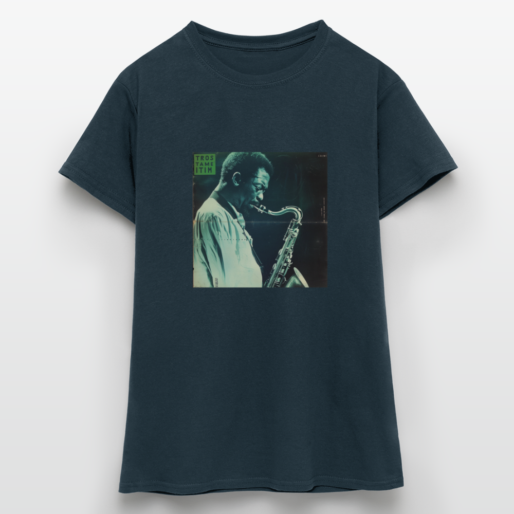 Gåtfull figur i jazzens underground, T-shirt dam - marinblå