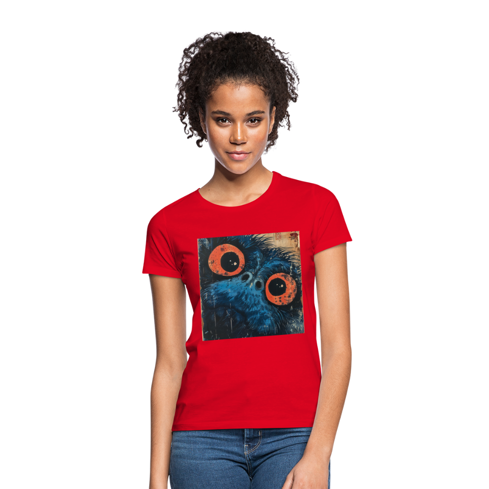 Den blå vännen, T-shirt dam - röd