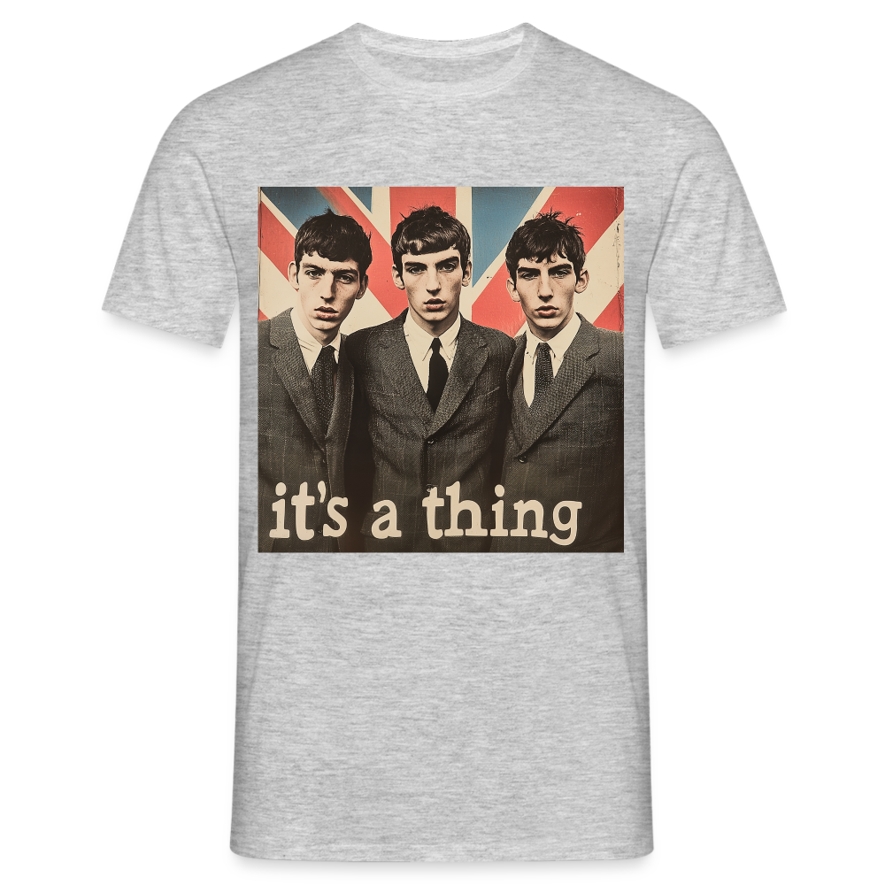 British, Bold & Unapologetic, T-shirt herr - gråmelerad