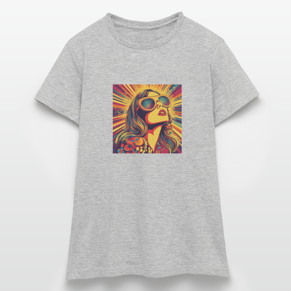 Disco Fever, T-shirt dam - gråmelerad