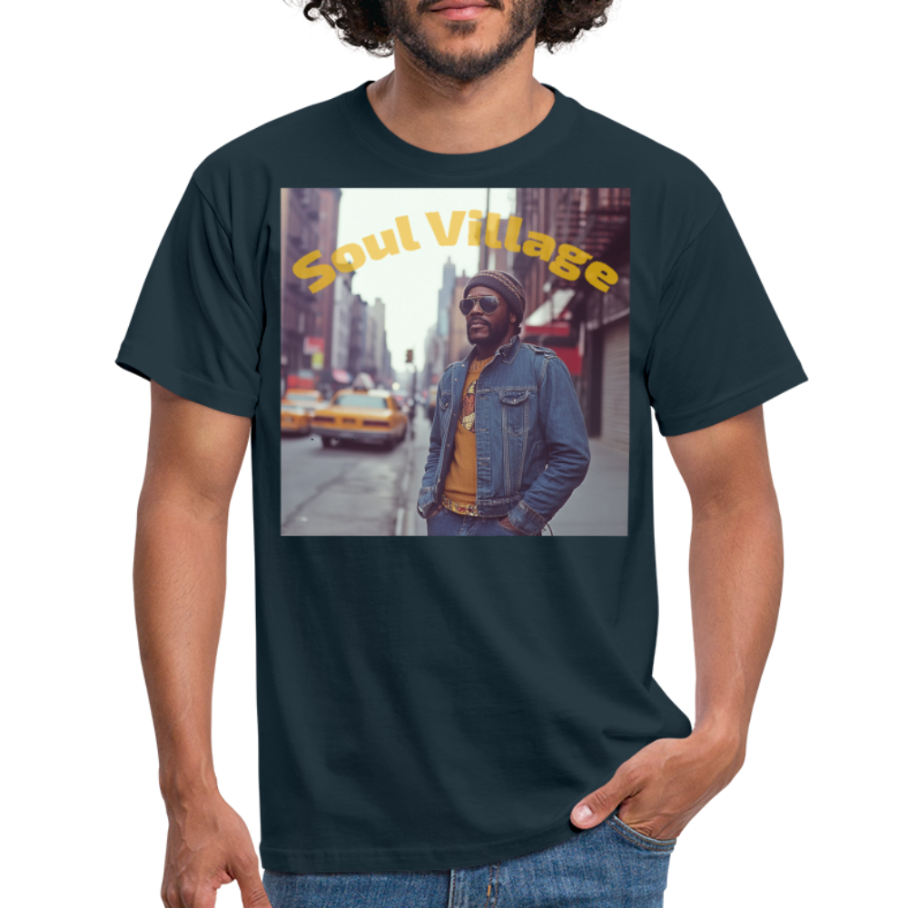 Soul Village, T-shirt herr - marinblå
