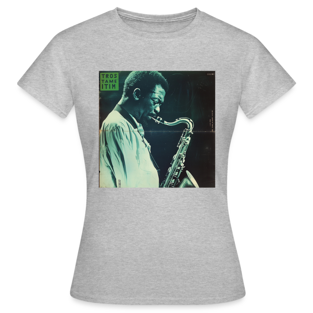 Gåtfull figur i jazzens underground, T-shirt dam - gråmelerad