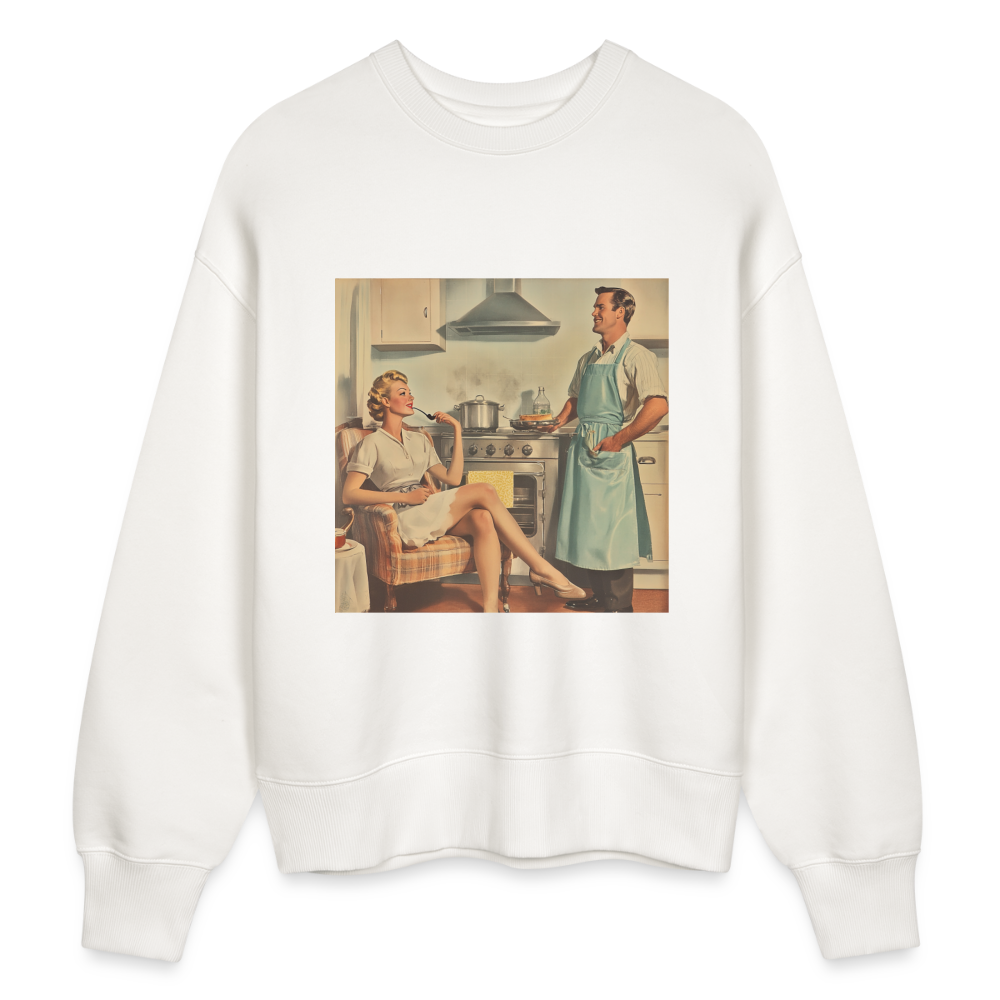 Äta bör man - annars dör man, Ekologisk oversizetröja RADDER unisex från Stanley/Stella - OFF WHITE
