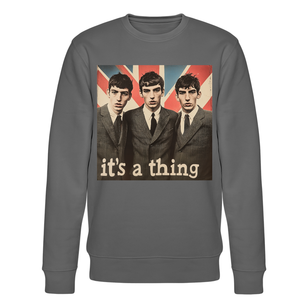 British, Bold & Unapologetic, Ekologisk sweatshirt CHANGER unisex från Stanley/Stella - kolgrå