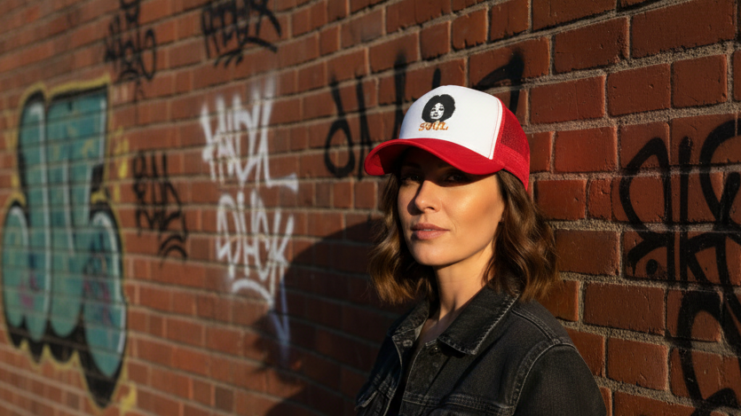 Soul PWR trucker cap från Acceso — neo-soul streetwear