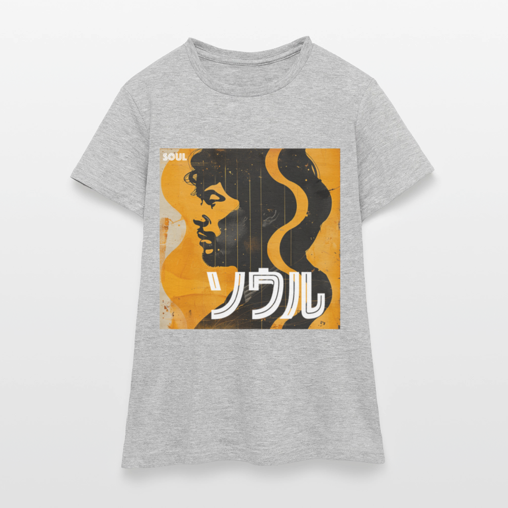 Nippon Grooves, T-shirt dam - gråmelerad