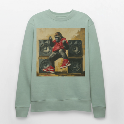 Stora Steg och Tunga Beats, Ekologisk sweatshirt CHANGER unisex från Stanley/Stella - ljus grågrön