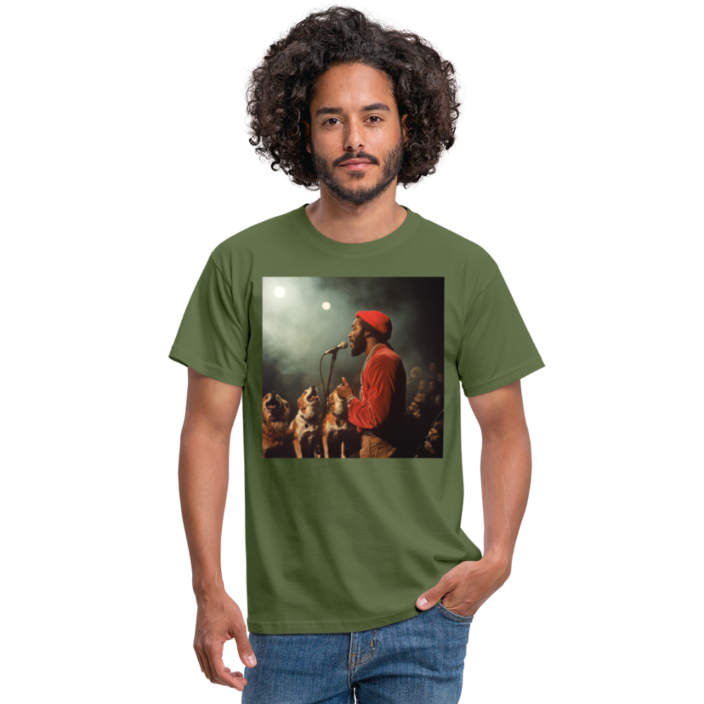 Howling at the Moon, T-shirt herr - Militärgrön