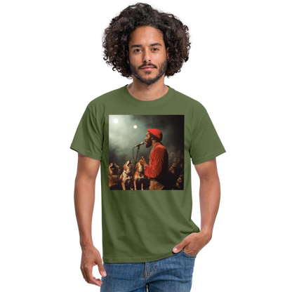 Howling at the Moon, T-shirt herr - Militärgrön