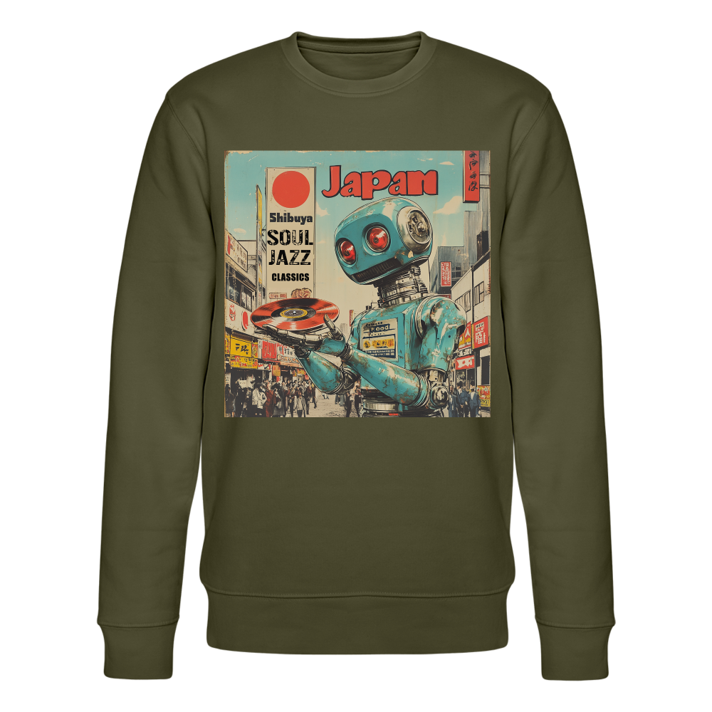 Shibuya Soul Jazz Classics, Ekologisk sweatshirt CHANGER unisex från Stanley/Stella - kaki