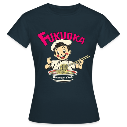 Fukuoka Ramen Club, T-shirt dam - marinblå