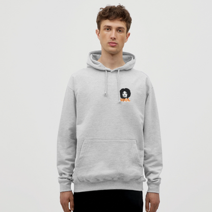 SOUL PWR, Luvtröja unisex - Litet brösttryck - ljusgråmelerad