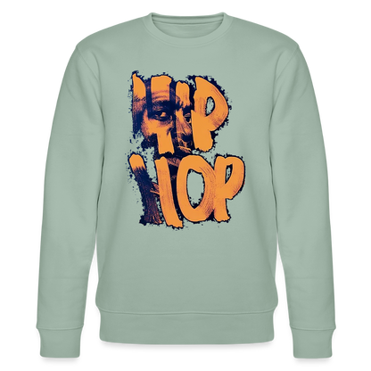 Raised on Boom Bap, Ekologisk sweatshirt CHANGER unisex från Stanley/Stella - ljus grågrön