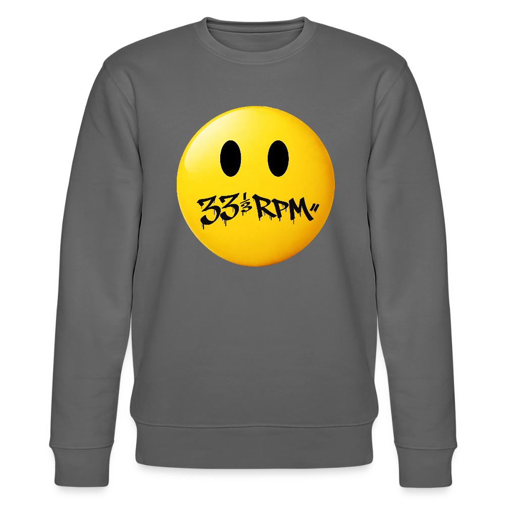 Turntable Grin, Ekologisk sweatshirt CHANGER unisex från Stanley/Stella - kolgrå