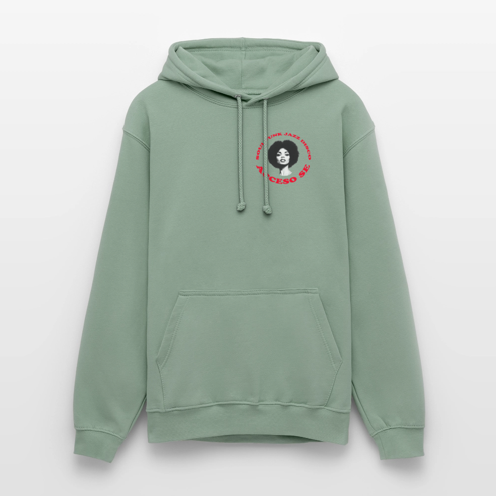 Where Music Lives – Powered by Acceso Family (small print), Luvtröja unisex - grågrön