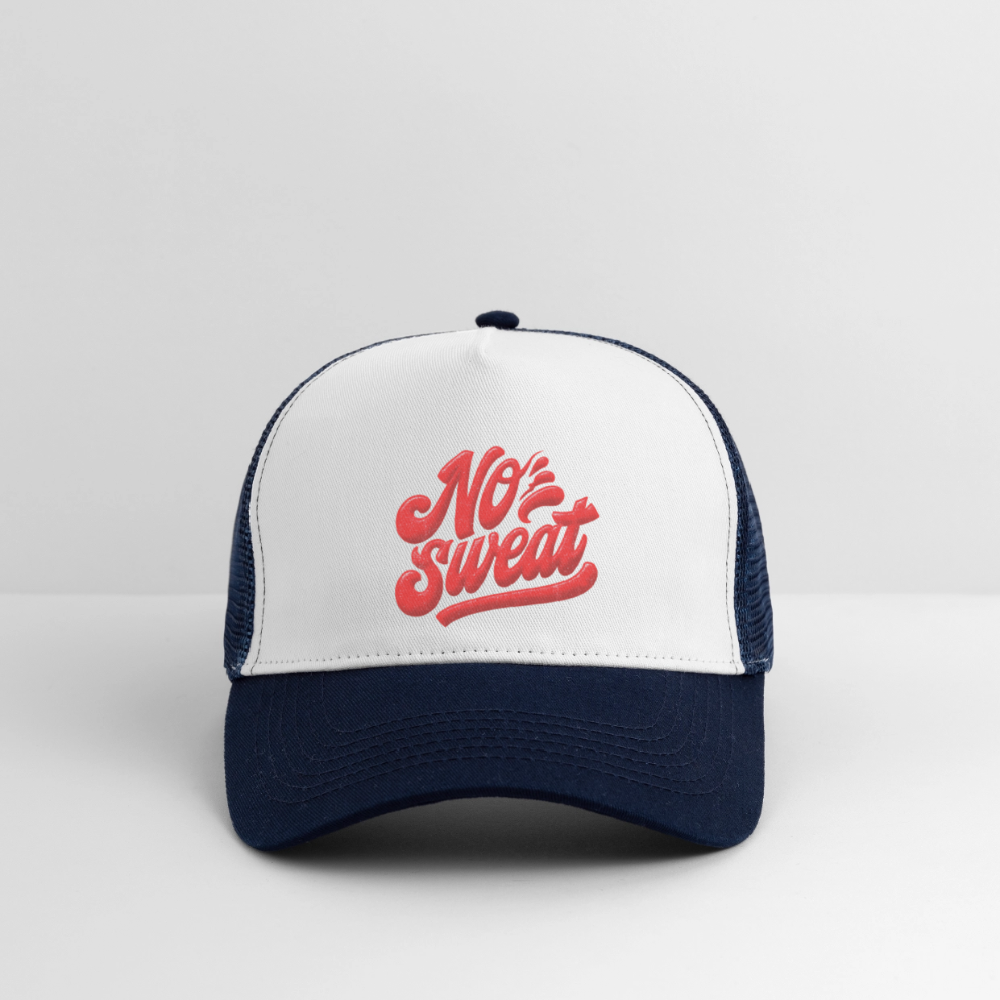 No Sweat, Trucker Cap - vit/marinblå