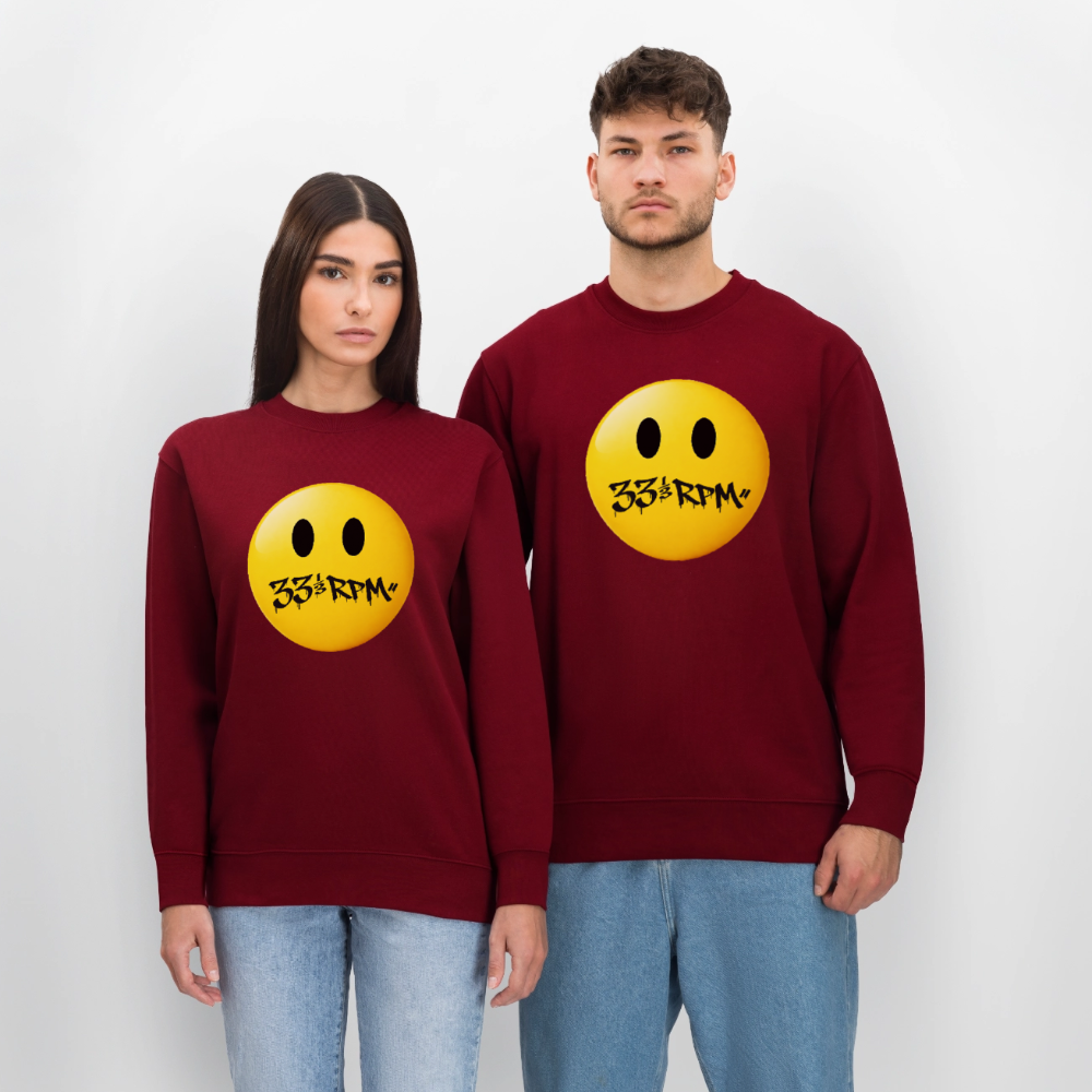 Turntable Grin, Ekologisk sweatshirt CHANGER unisex från Stanley/Stella - vinröd