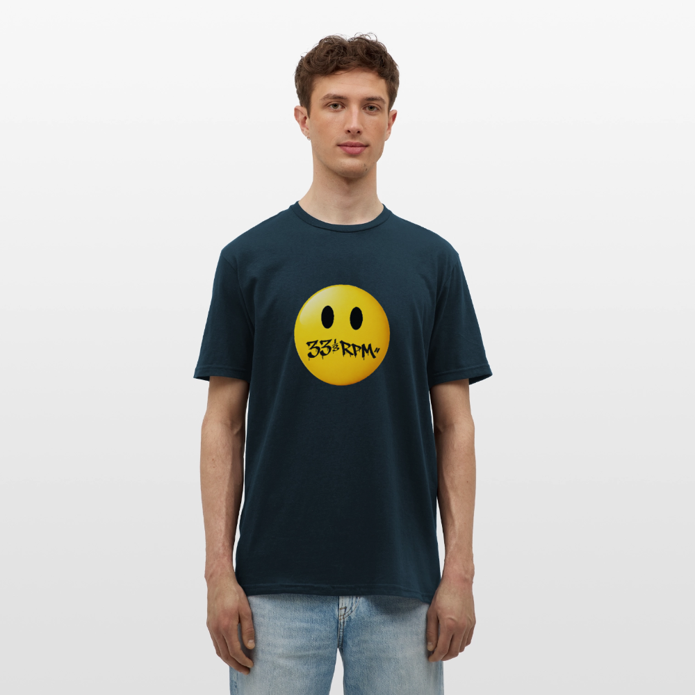Turntable Grin, T-shirt unisex - marinblå