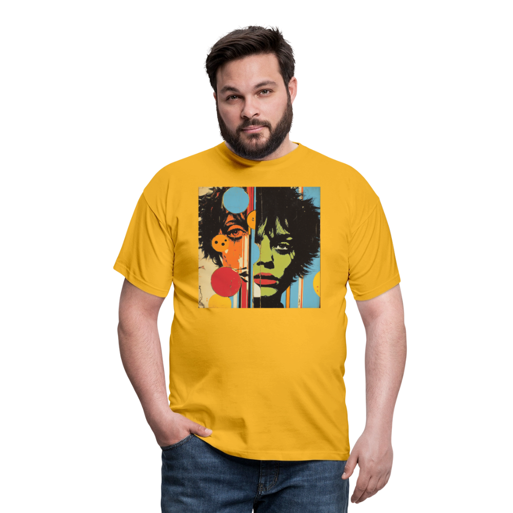 Split Faces, T-shirt herr - gul