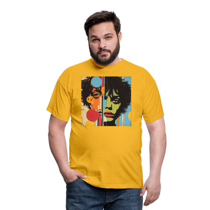 Split Faces, T-shirt herr - gul