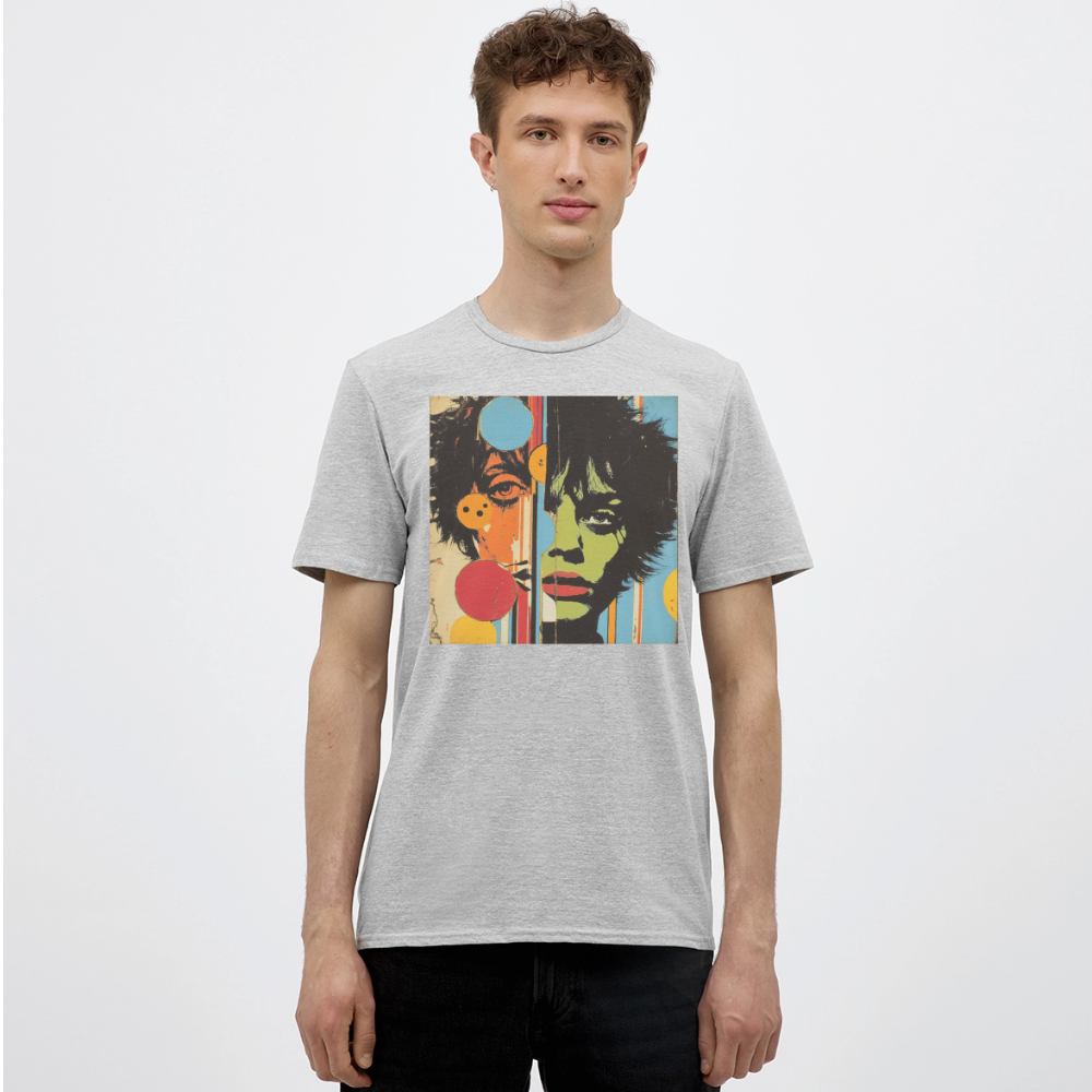 Split Faces, T-shirt herr - gråmelerad