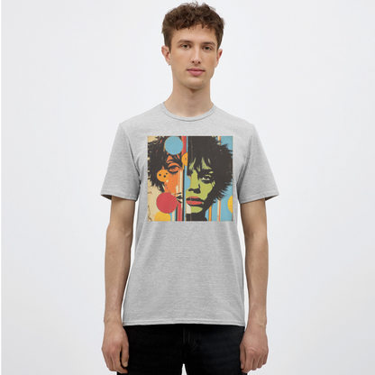 Split Faces, T-shirt herr - gråmelerad