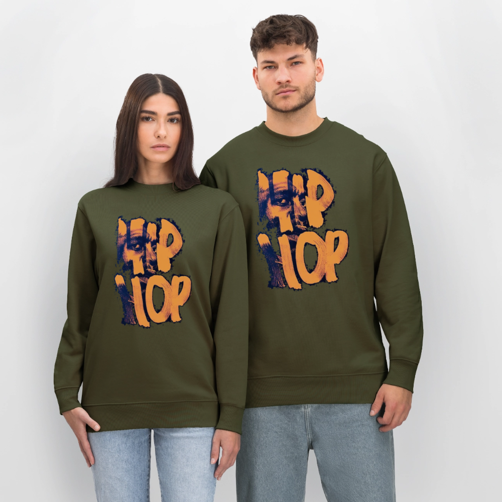 Raised on Boom Bap, Ekologisk sweatshirt CHANGER unisex från Stanley/Stella - kaki