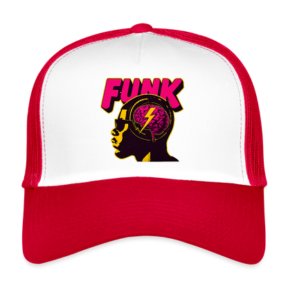 Funk Head, Trucker Cap - vit/röd