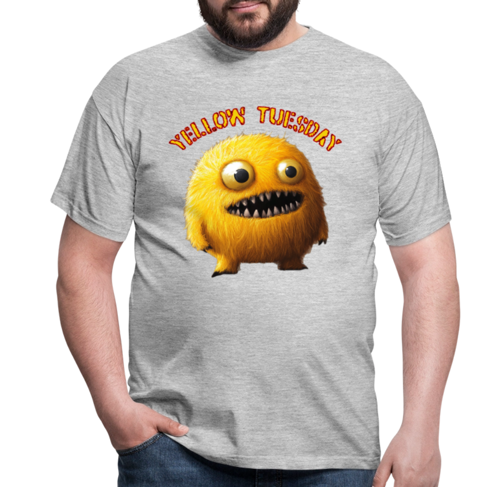 Yellow Tuesday – Funky, Not Blue, T-shirt herr - gråmelerad