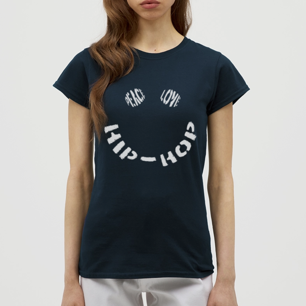 Peace, Love & Hip-Hop, T-shirt dam - marinblå