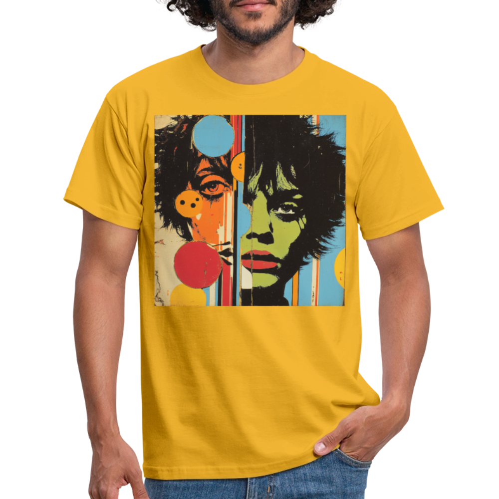 Split Faces, T-shirt herr - gul