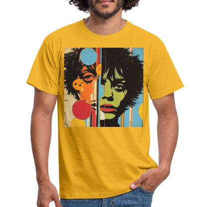 Split Faces, T-shirt herr - gul