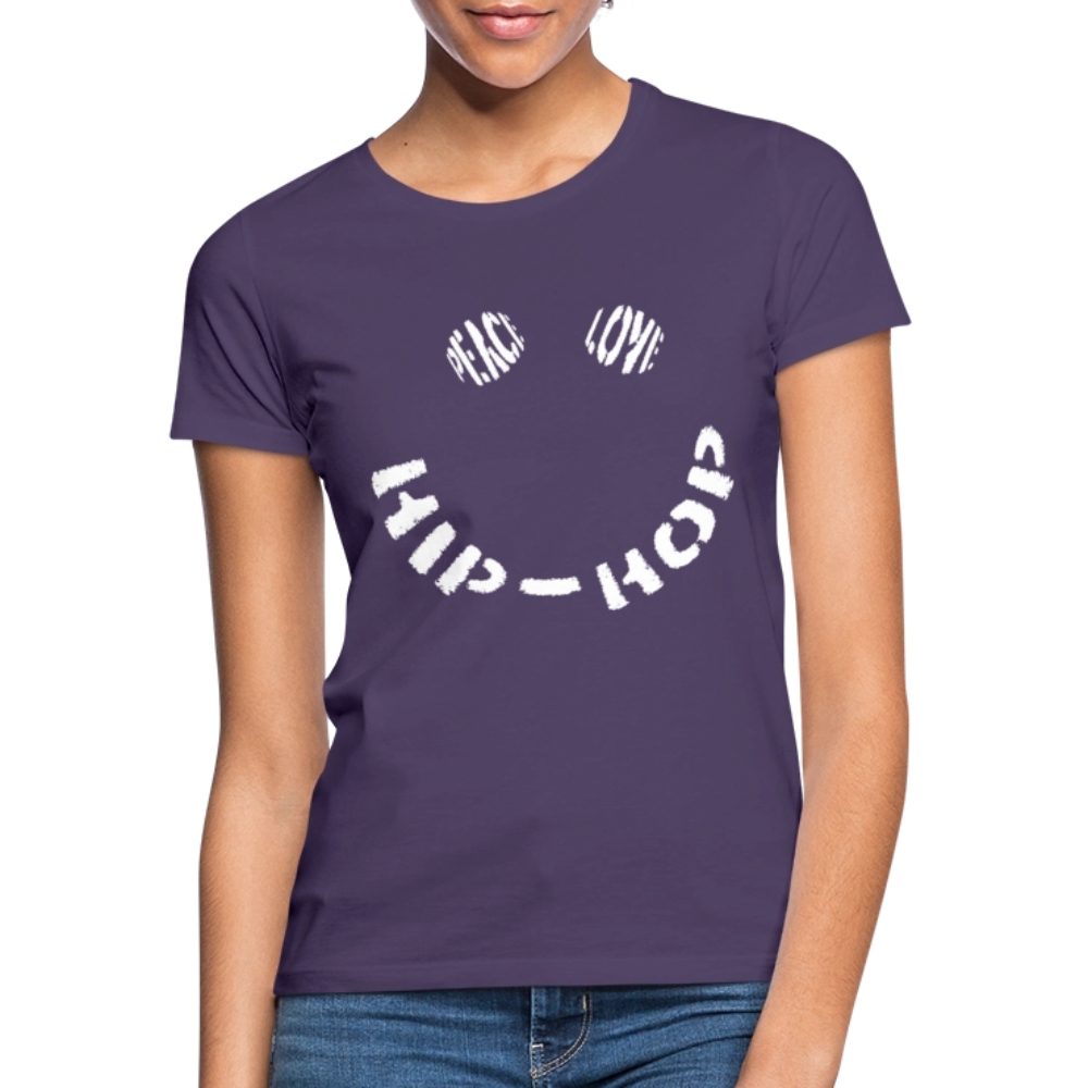 Peace, Love & Hip-Hop, T-shirt dam - mörklila