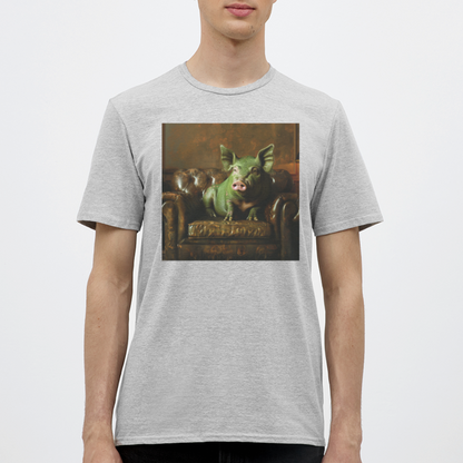 Grön Elegans, T-shirt herr - gråmelerad