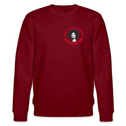 Where Music Lives – Powered by Acceso Family (small print), Ekologisk sweatshirt CHANGER unisex från Stanley/Stella - vinröd