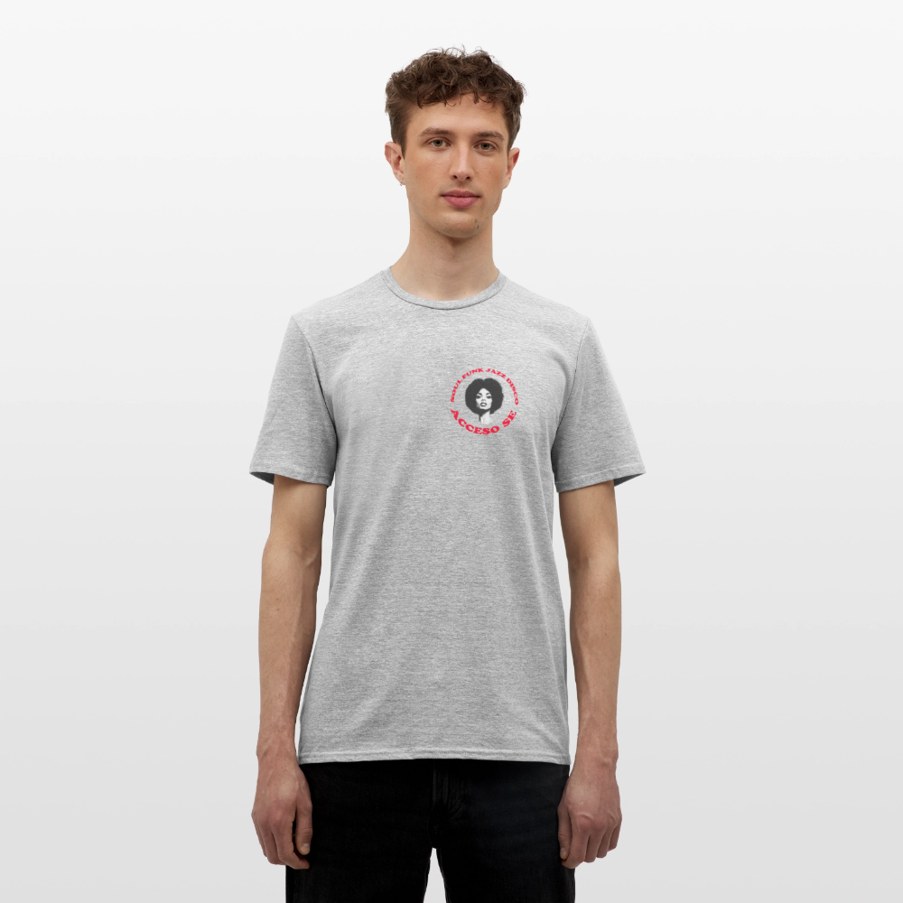 Where Music Lives – Powered by Acceso Family (small print), T-shirt unisex - gråmelerad