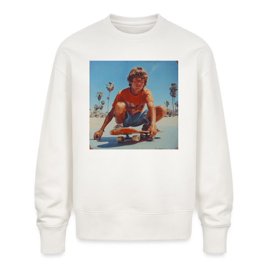 Sunset Vibes, 70s Style, Ekologisk oversizetröja RADDER unisex från Stanley/Stella - OFF WHITE