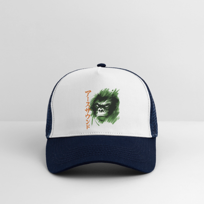 Earth Sound, Trucker Cap - vit/marinblå