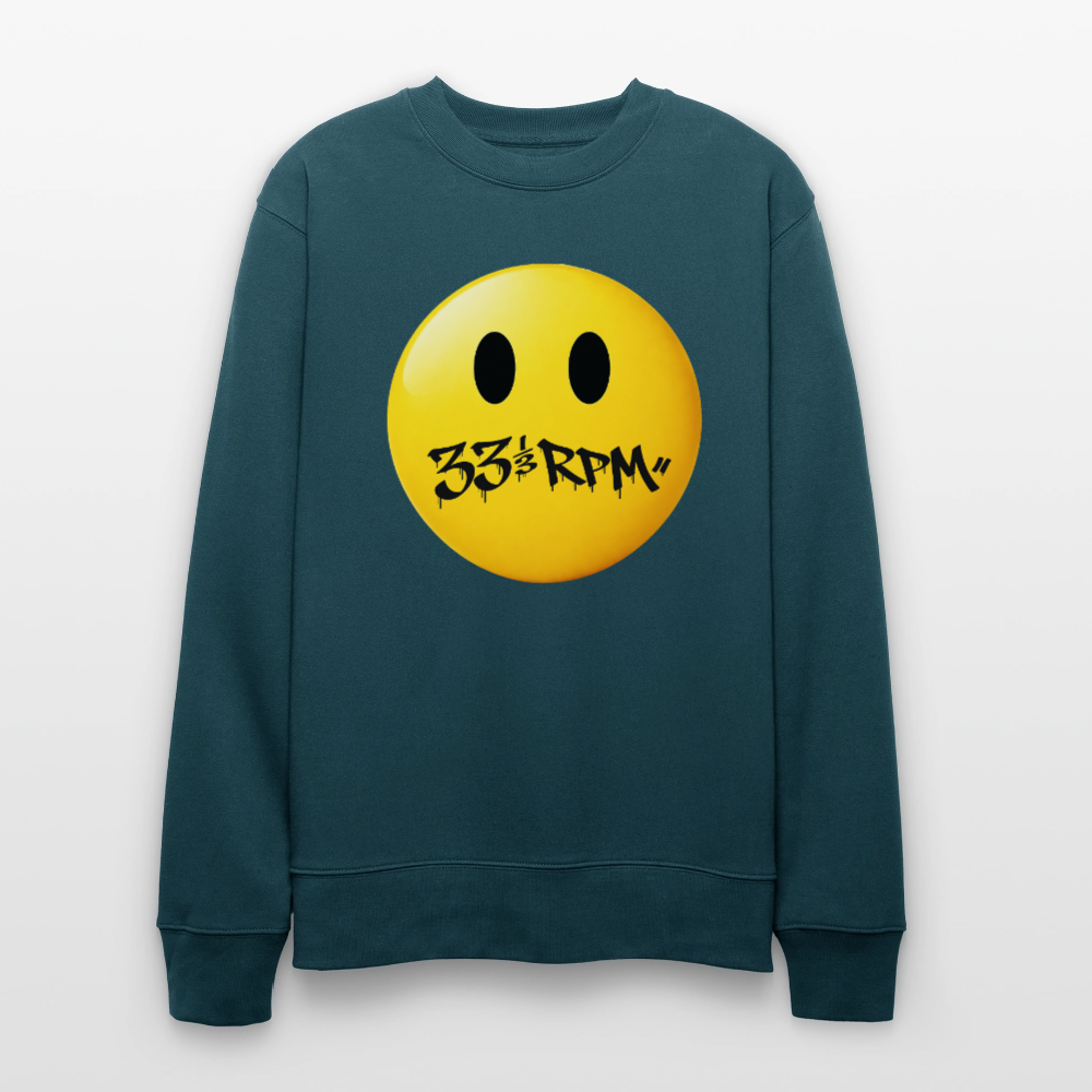 Turntable Grin, Ekologisk sweatshirt CHANGER unisex från Stanley/Stella - mörk petrol