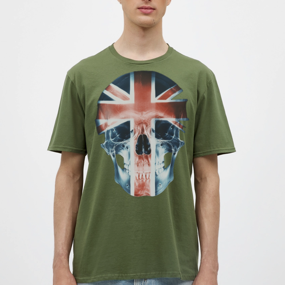 God Save the Skull, T-shirt herr - Militärgrön