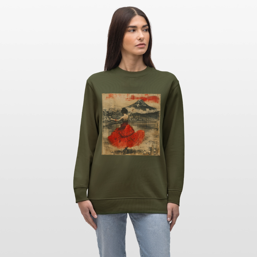 Flamenco i Solens Land, Ekologisk sweatshirt CHANGER unisex från Stanley/Stella - kaki