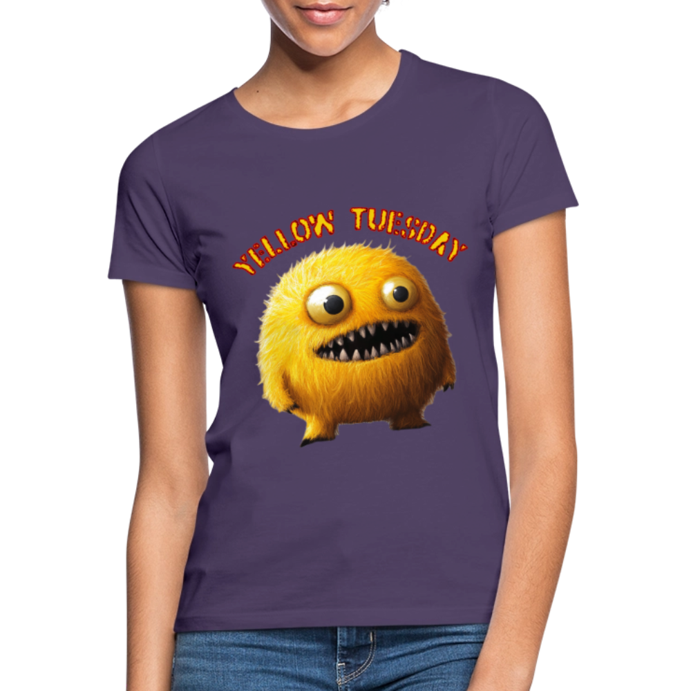 Yellow Tuesday – Funky, Not Blue, T-shirt dam - mörklila