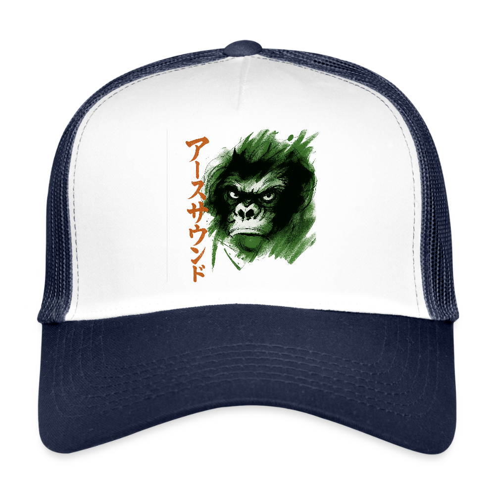 Earth Sound, Trucker Cap - vit/marinblå